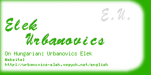 elek urbanovics business card